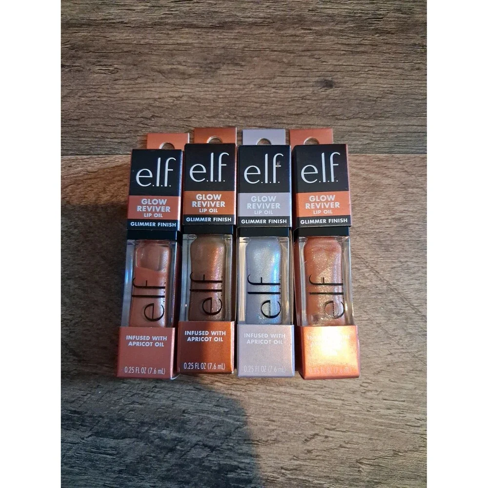 ELF Cosmetics Glow Reviver Lip Oil Bundle Opal-ogy Tour Super Neutral Chocoluxe
